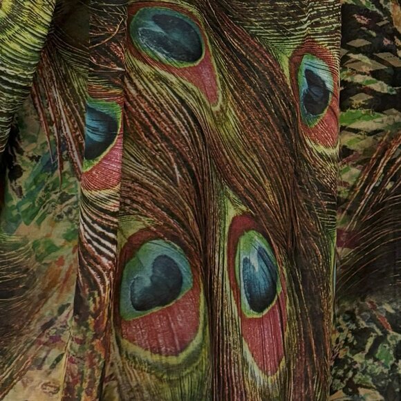 Women's Size Large Asymmetrical Sheer Boho Blouse. - Picture 2 of 4